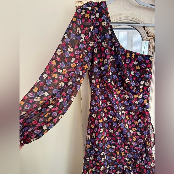 NWOT Astr Calista Red and Blue Asymmetrical One-Shoulder Cocktail Dress Sz Small - Picture 7 of 8